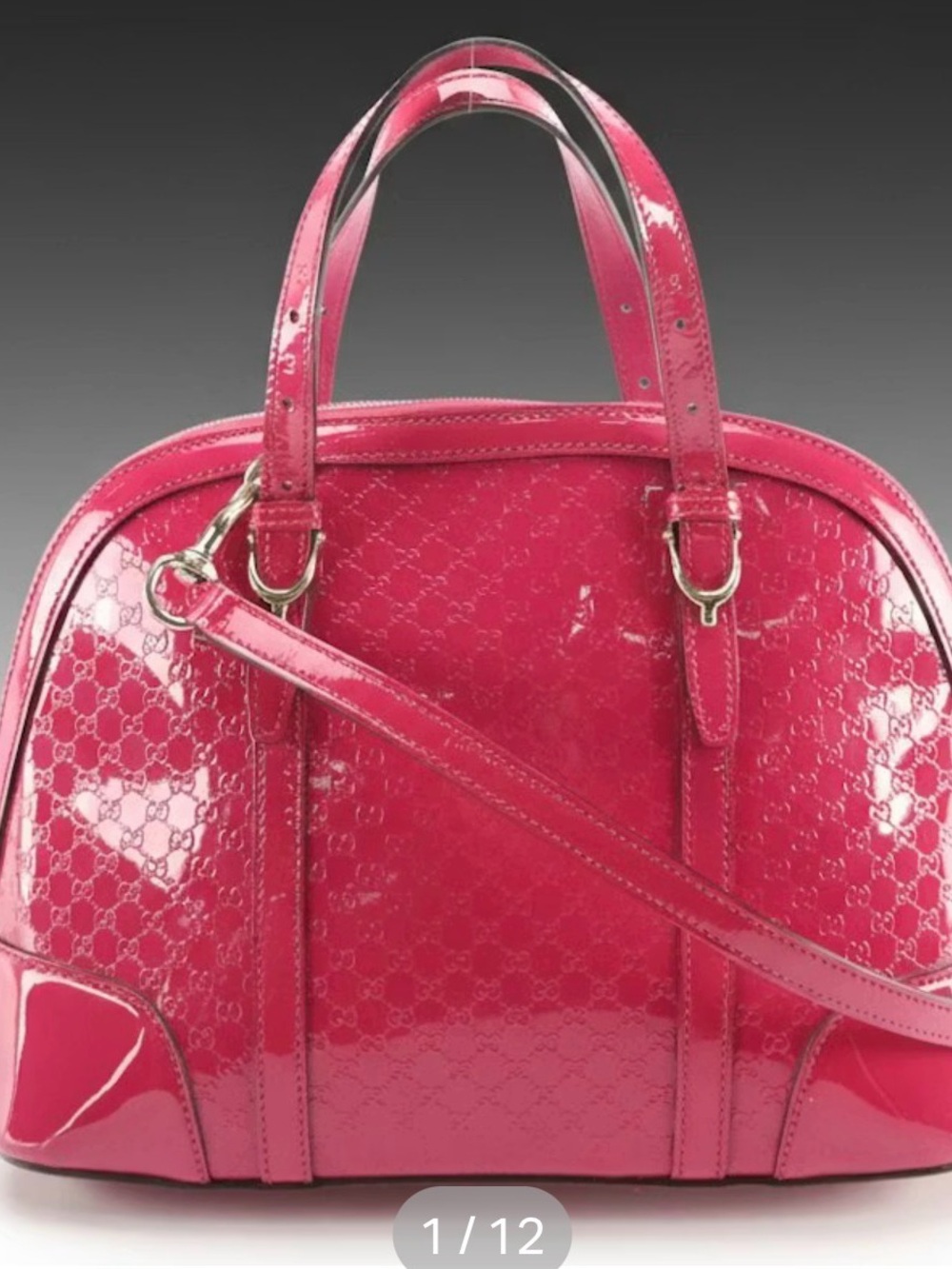 Gucci Domed Nice Two-Way Bag in Hot Pink Microguccissima Patent Leather